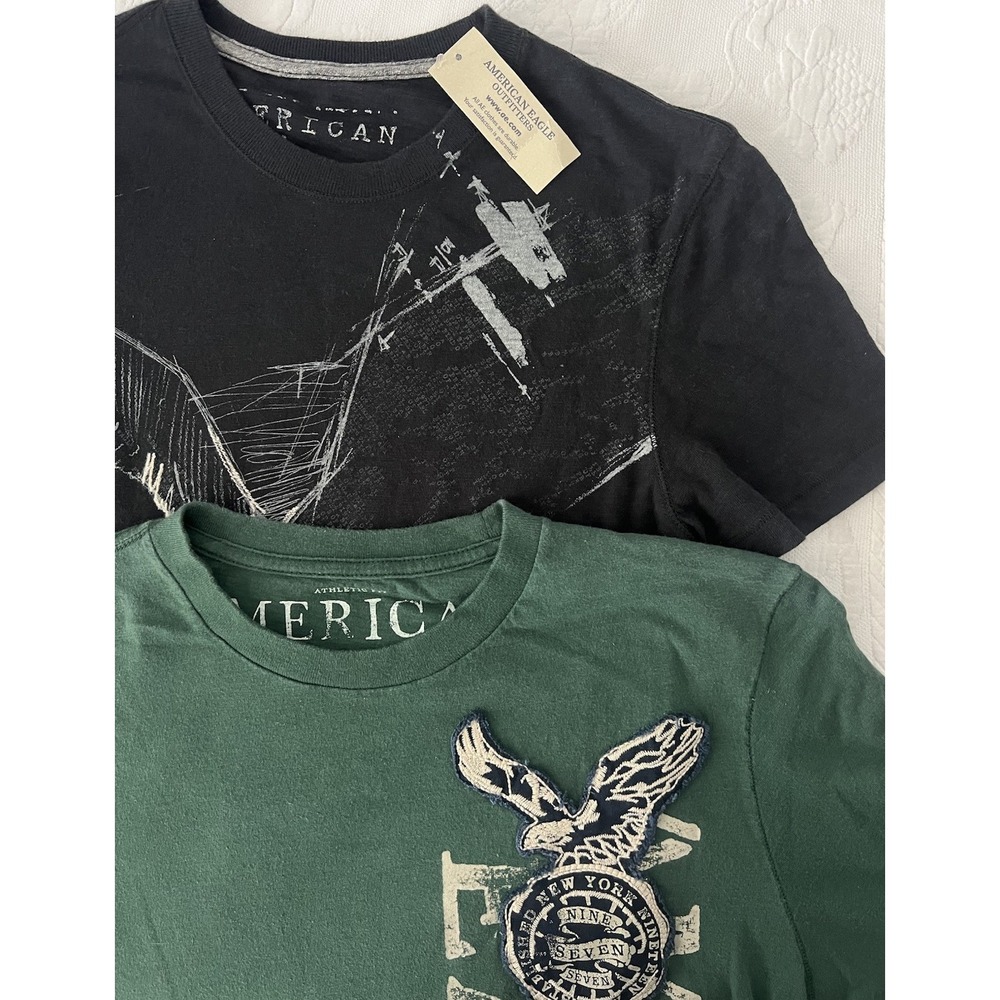 Abercrombie & Fitch Short Sleeve Graphic T-Shirt Small Lot Of 2 Embroidered 00's